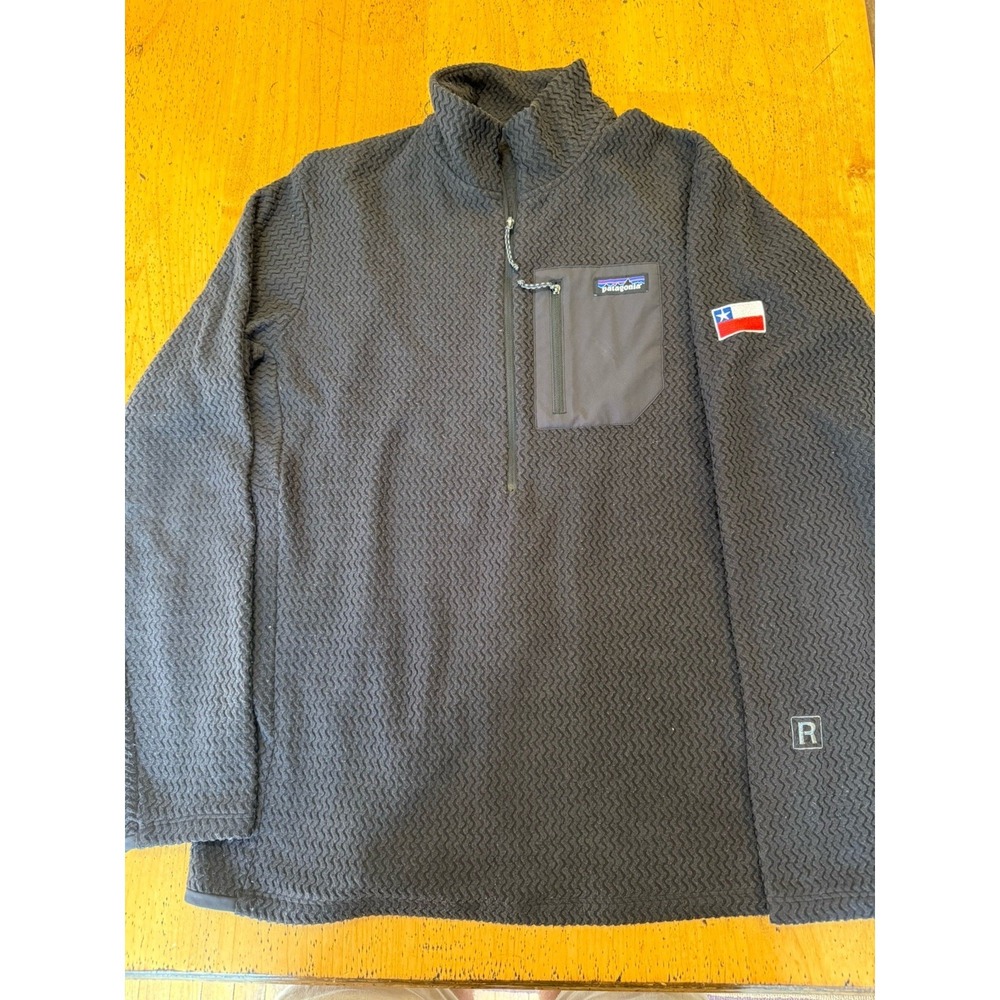 Patagonia Men's R1 AIR Zip Neck Pullover L Brown Fleece Waffle Texas Pepsi